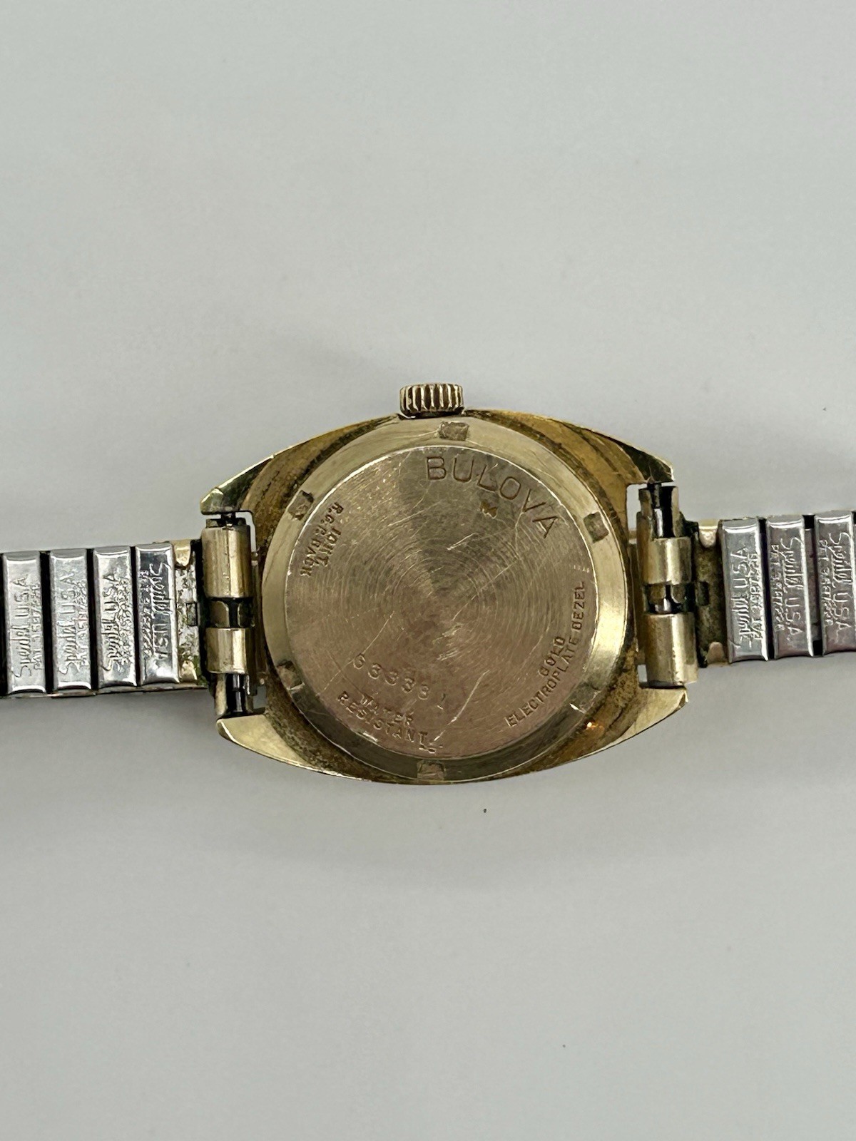 1974 Bulova Accutron Ladies 2301 Tuning Fork Watch 24.5mm Runs Speidel USA