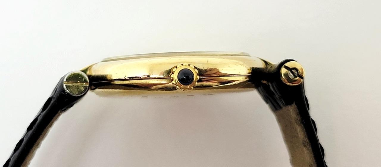 Ladies 18k GP 925 Silver Vermeil CARTIER Vendome Paris Quartz Watch 24.2 mm