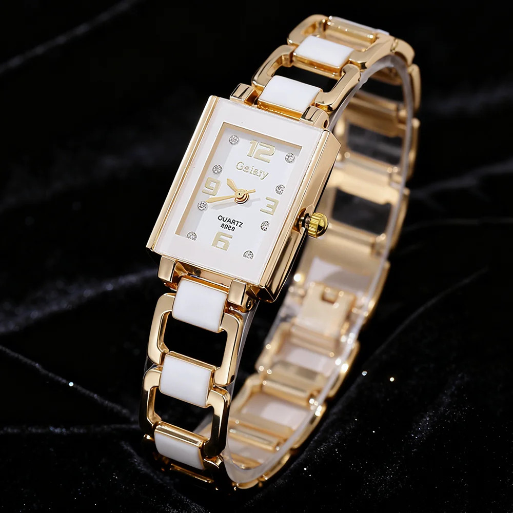1PCS Trendy Fashion Luxury Digital Scale Rectangular Dial Women’s Quartz
