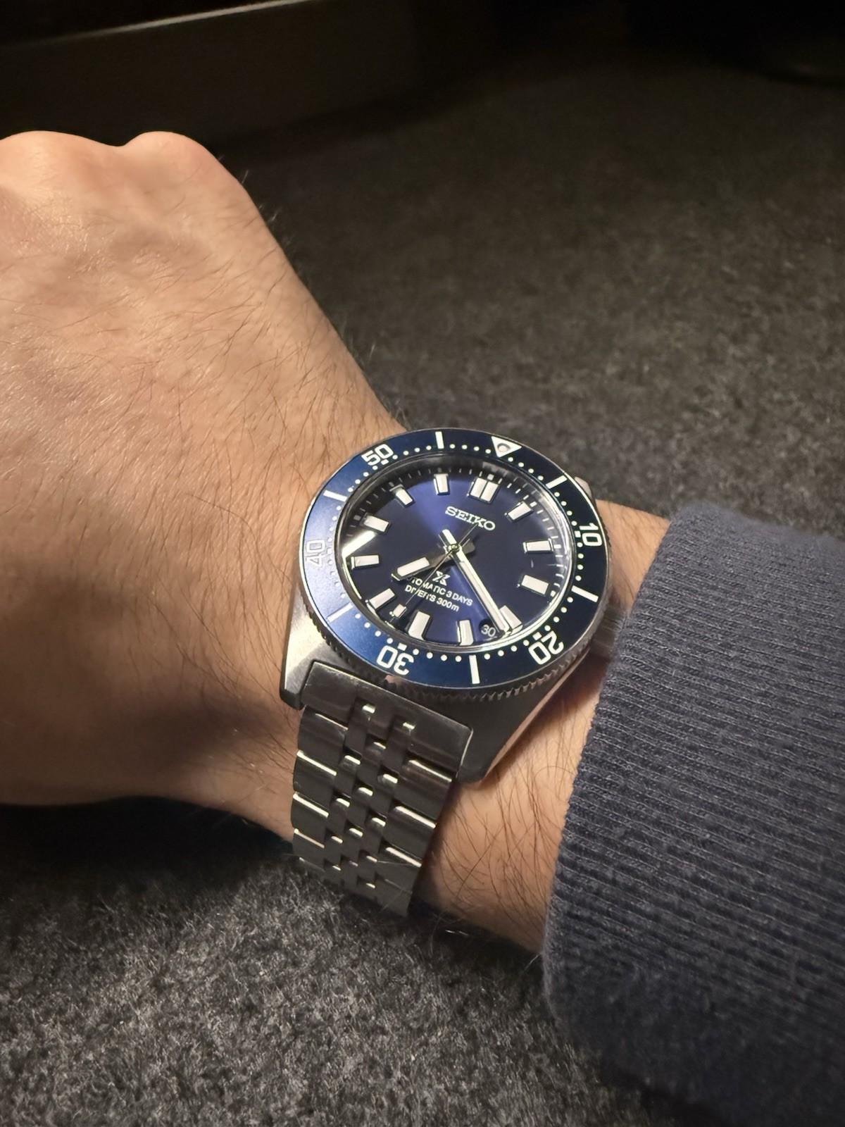 Seiko SPB451 Automatic Diver 300m Blue Dial/Bezel Stainless Steel Bracelet