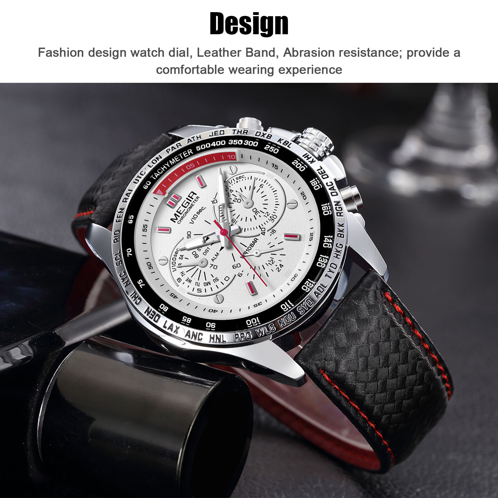 Waterproof MEGIR Men’s Stainless Steel Analog Sports Quartz Military Wrist Watch
