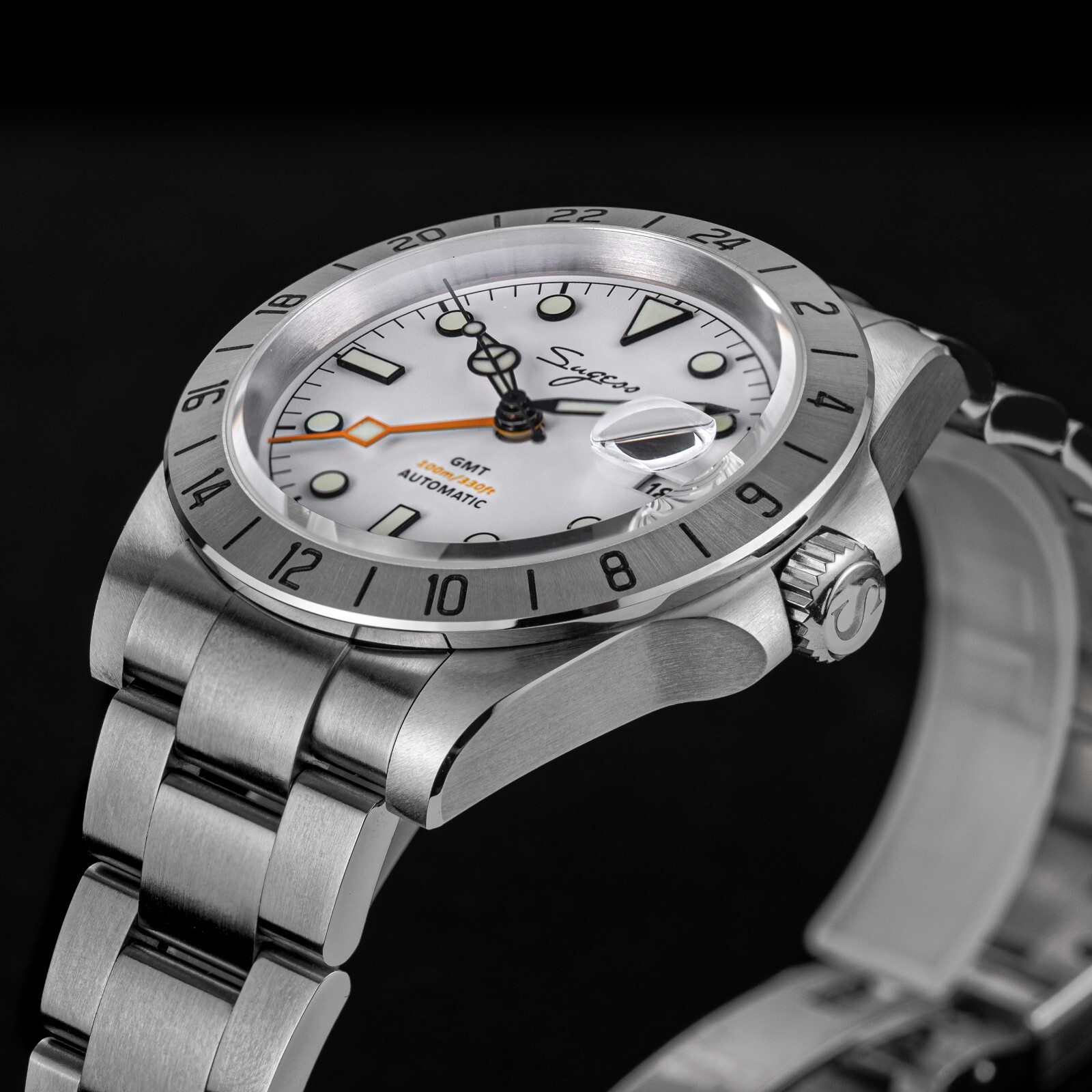 Sugess GMT Explorer, White, NH34, Sapphire, Lume, 100m Diver, Diving, BNIB