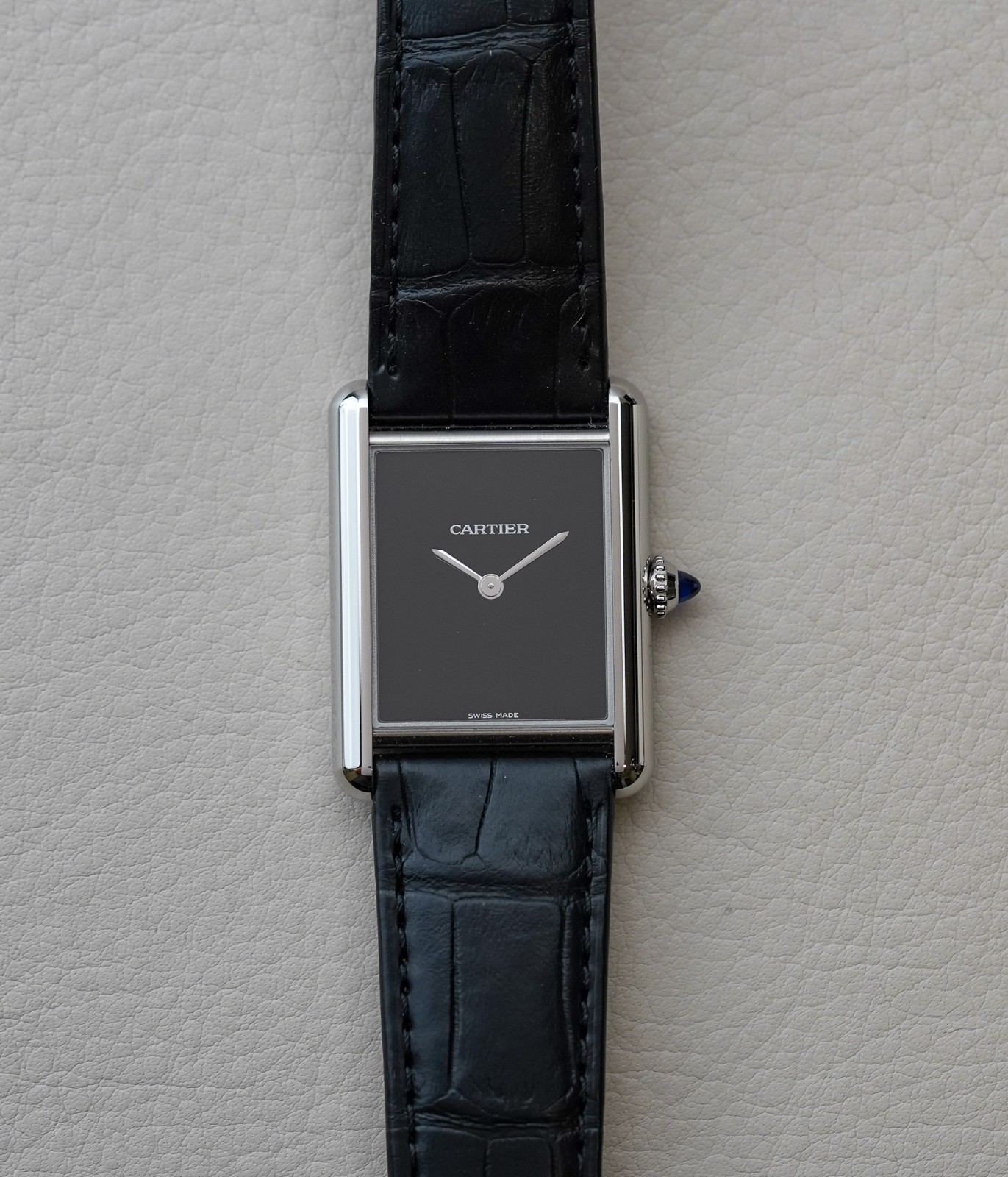 Cartier Tank Must de Cartier WSTA0108 Men’s Steel Black Dial Quartz