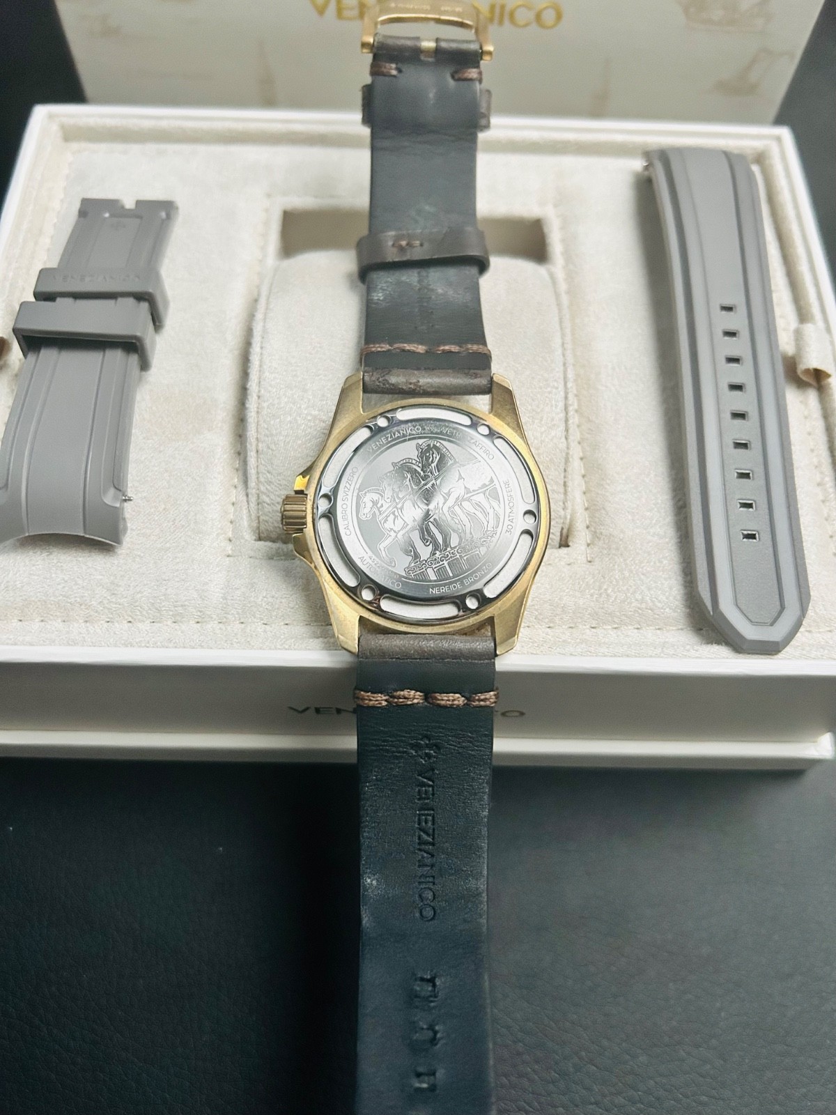 Venezianico Nereide Bronzo 4521555 Sellita Automatic Bronze Diver 300M Full Set