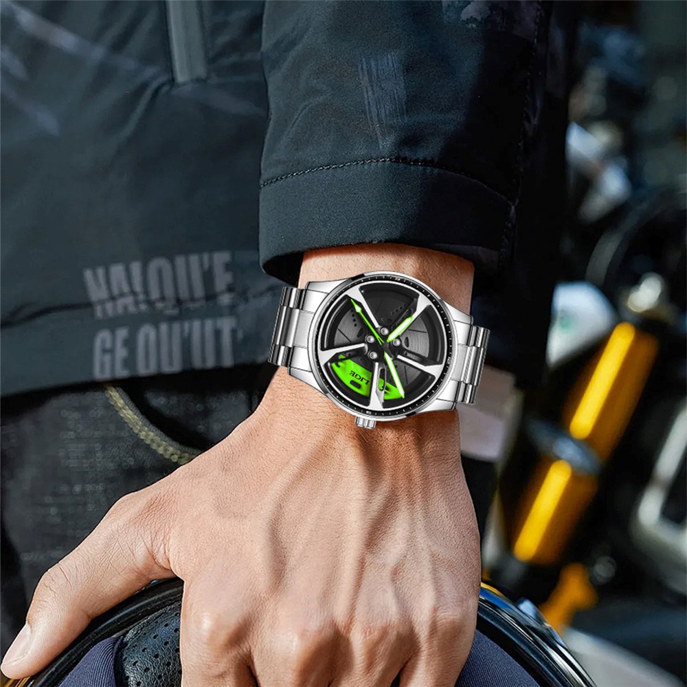 LIGE Men Watch Full Steel Rotating Wheel Wristwatch Fashion Male Business Watch
