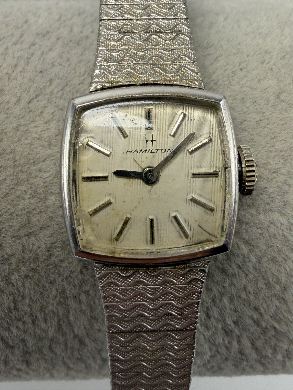 Hamilton Manual Wind Working Ladies Watch 16MM 7″ 10K Gold Plated Vintage