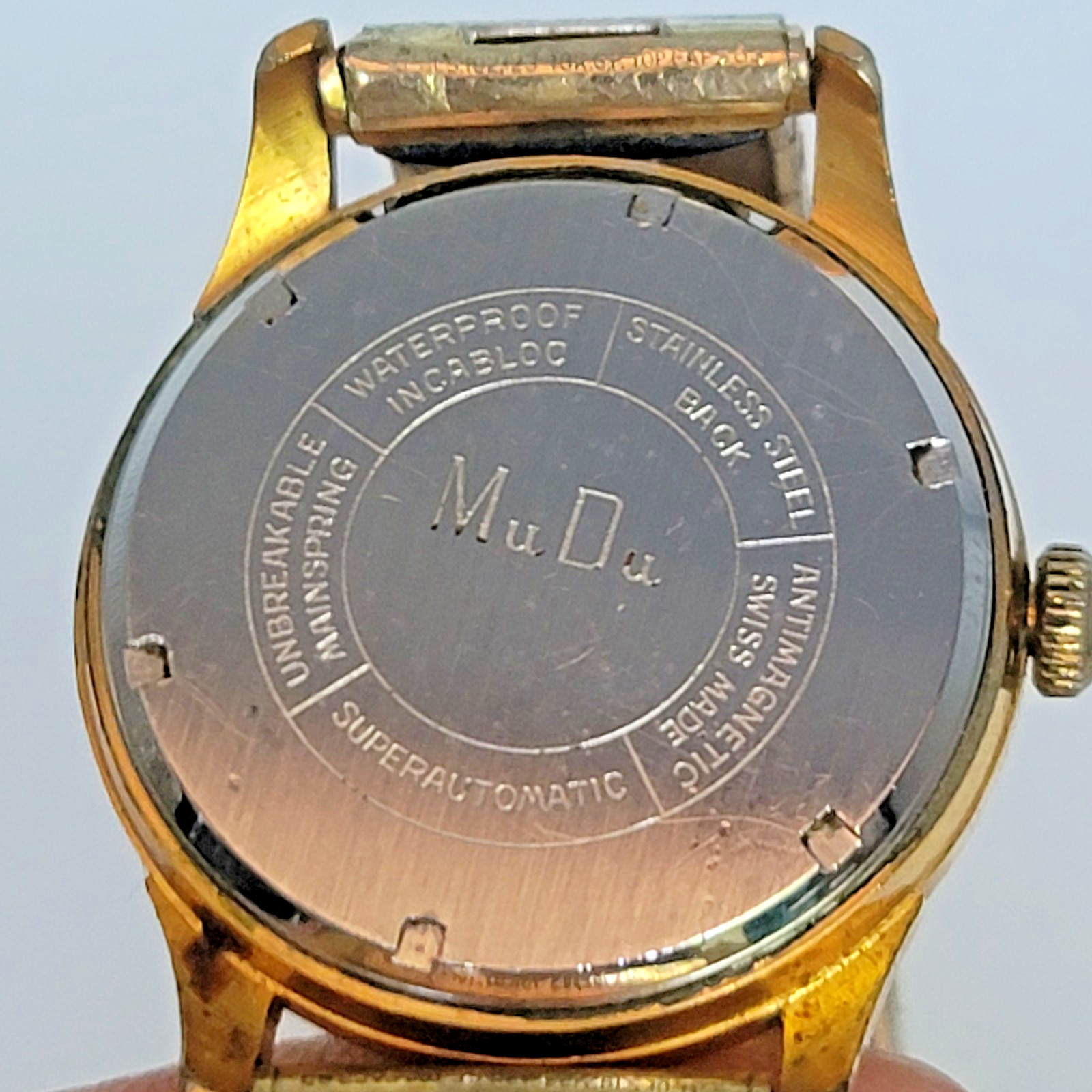 Vintage MuDu Doublematic 25 Jewel Automatic Felsa 692 Swiss Watch GF RUNS – SB19
