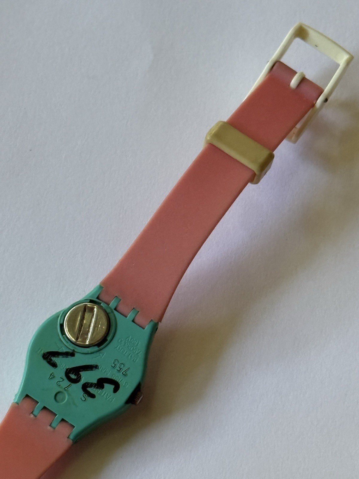 Vintage Swatch Watch 1987 Blue Cassata LP103 Pop Art Haring 90s Funky Pink 25mm