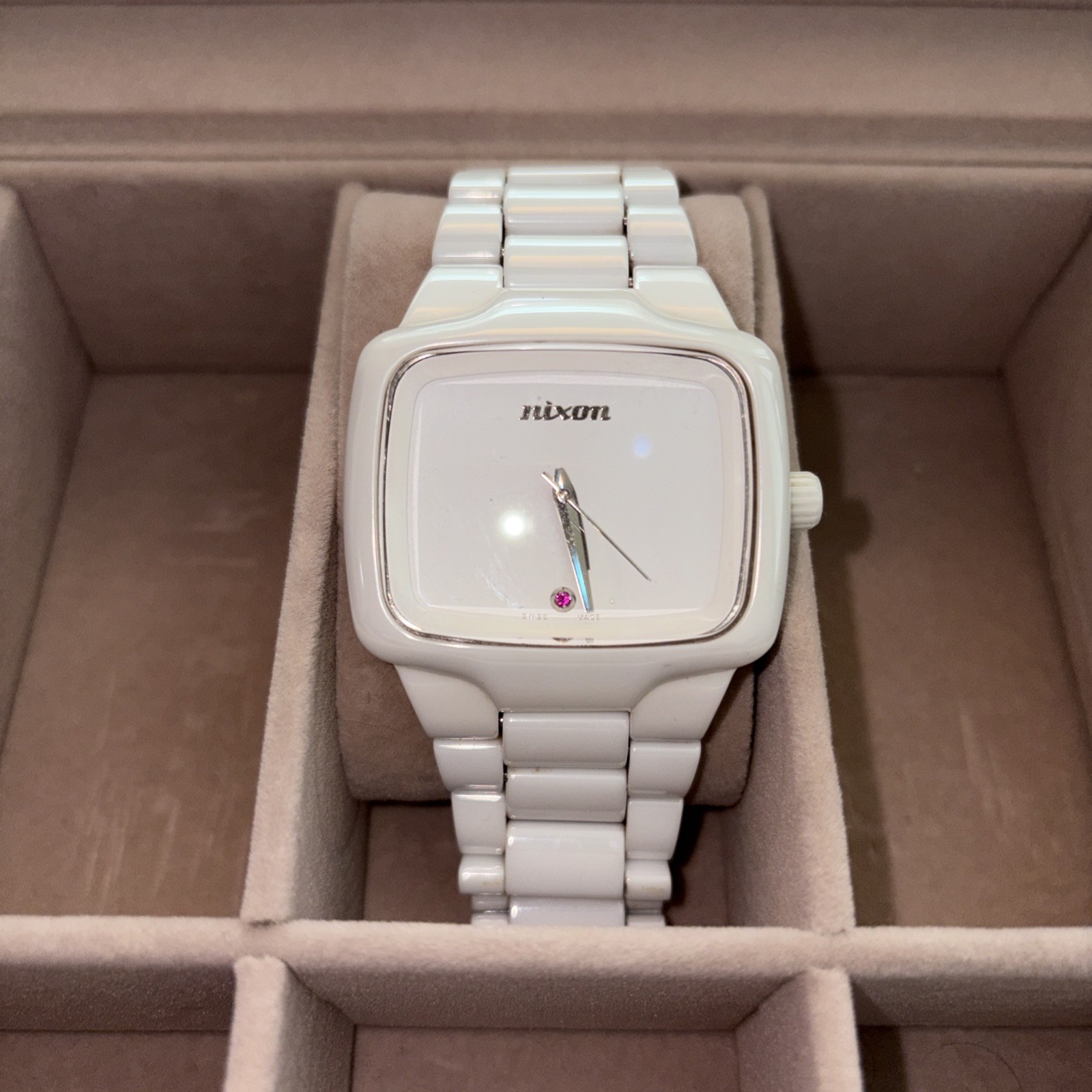 Nixon Ceramic Player Watch Automatic with Red Ruby Limited Edition Men’s Used