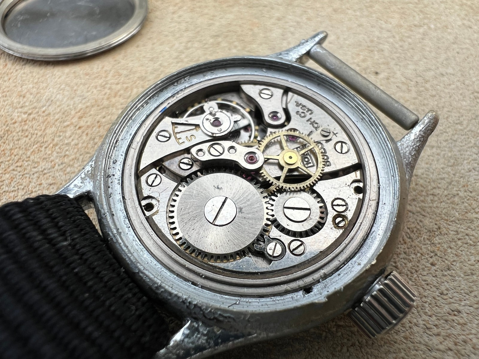 Vintage Bulova A-11 military watch WW2 10AKCH gilt black Hacks Serviced Works