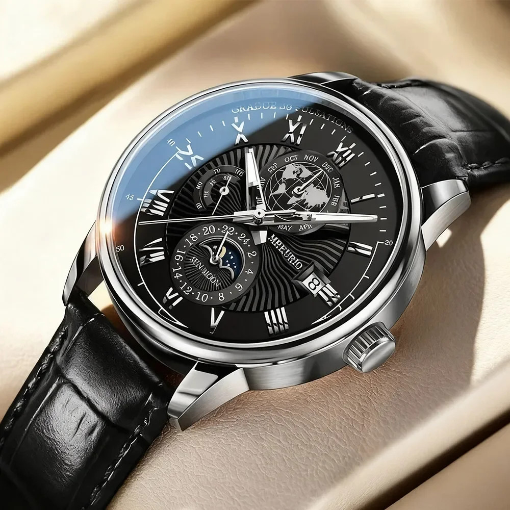 2026 New Luxury Men’s Sport Watch Fashion Top Waterproof Luminous Leather