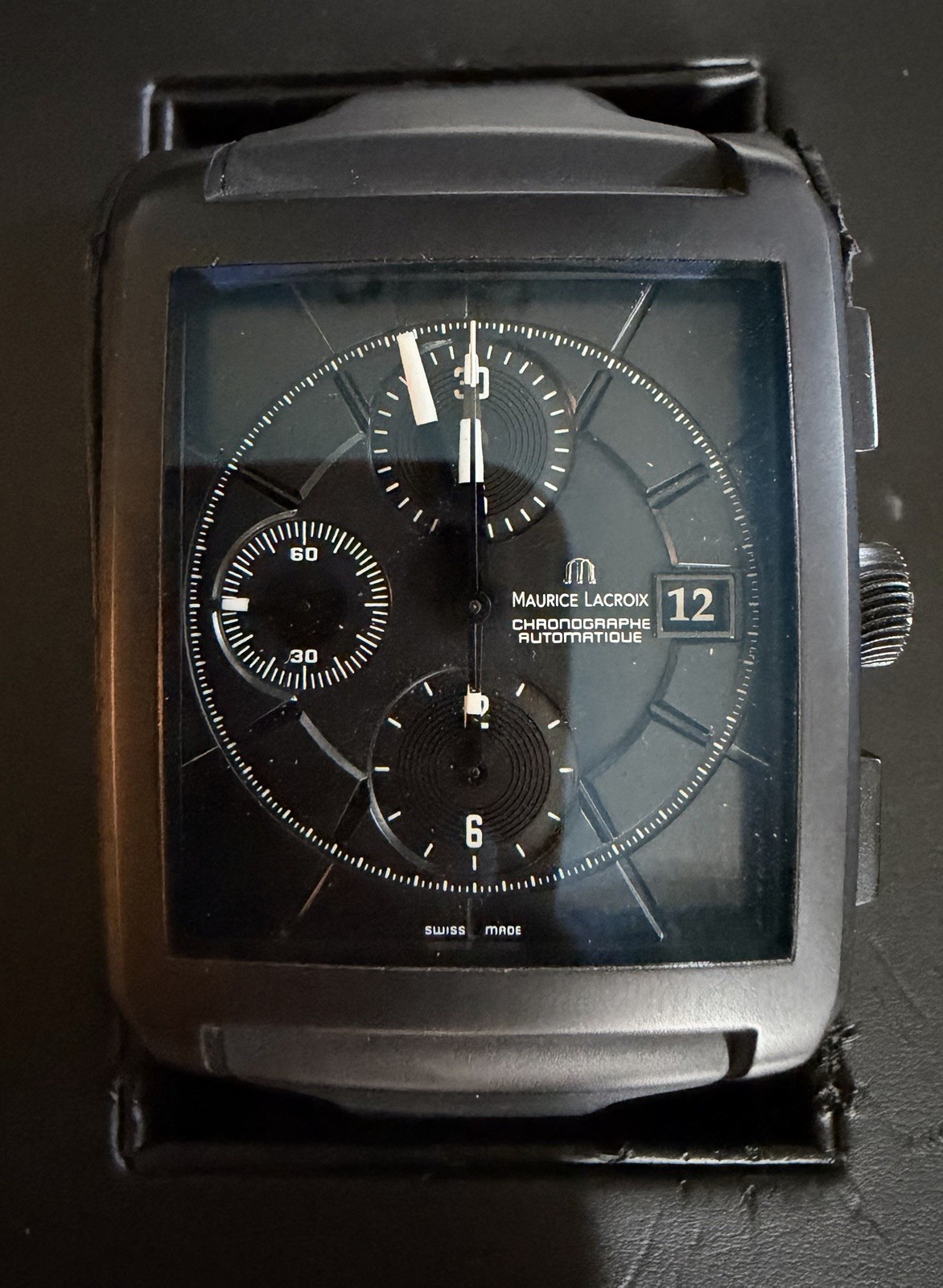 Maurice Lacroix Pontos Rectangulaire Automatic Chronograph Watch—New Old Stock