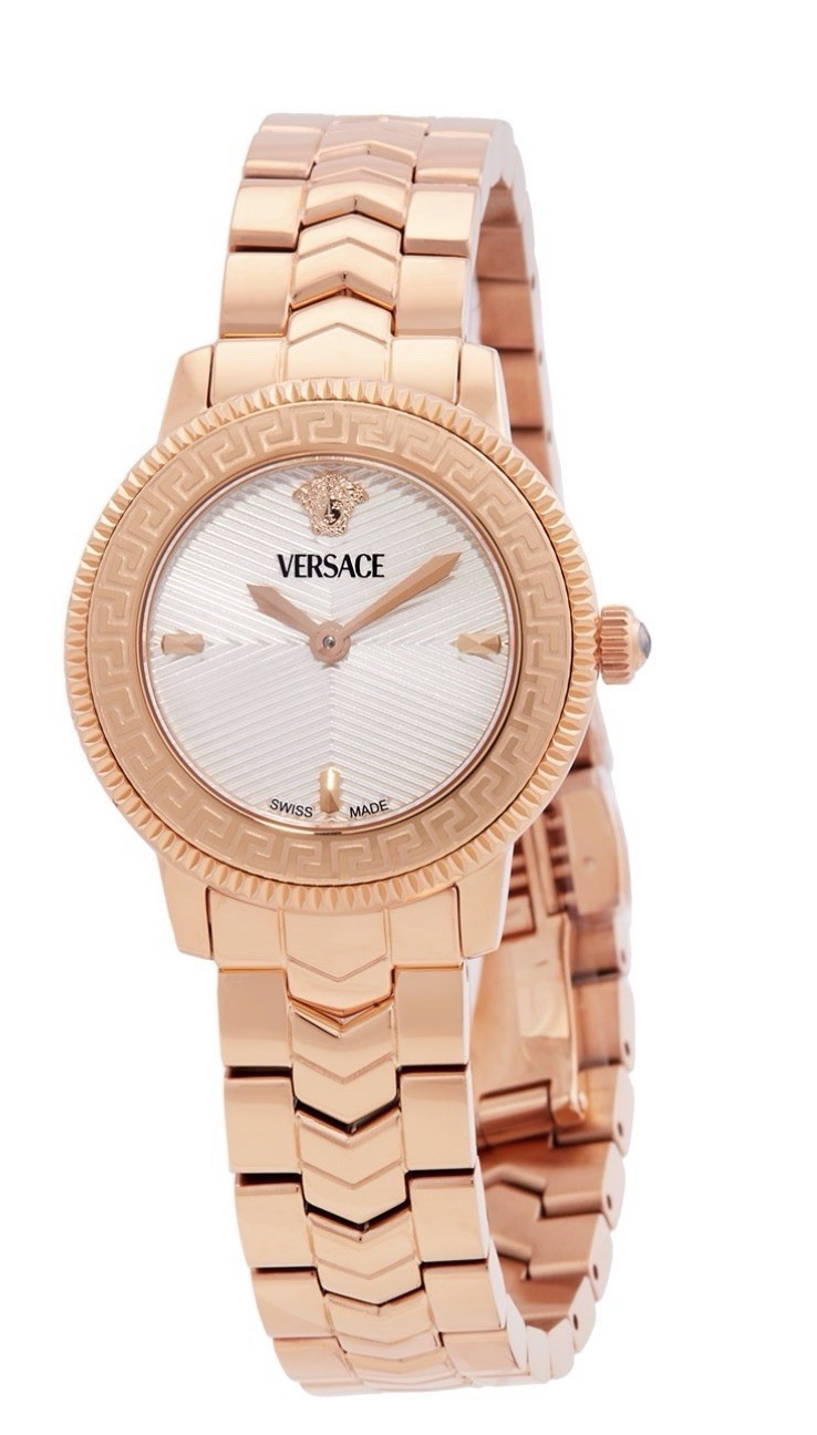 Versace V-Icon Quartz White Dial Ladies Watch VEUCA0724 New New In Box w/Papers
