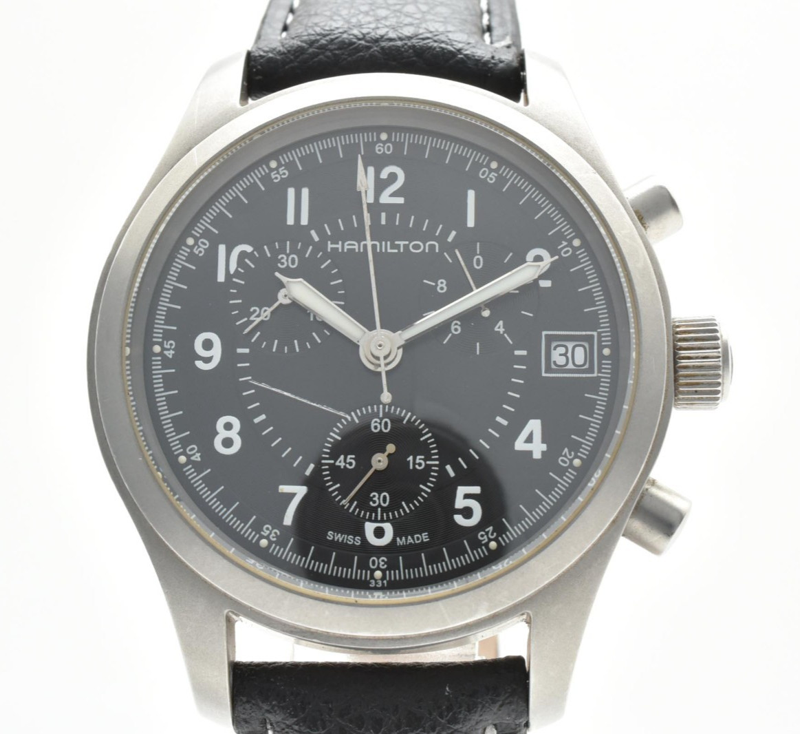 HAMILTON Khaki Chronograph H685820 Black Dial Quartz Men’s Date Watch Swiss made