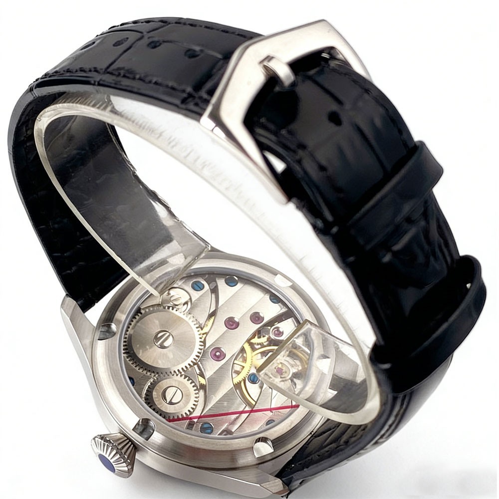 Tandorio New Sapphire Glass 42mm 6497 Hand-Wind Men Watches Black Dress Watch