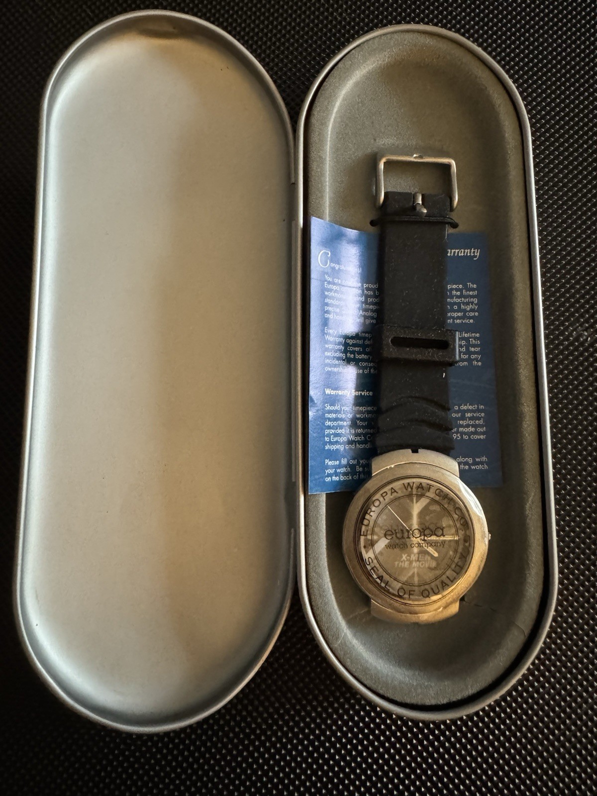 Rare 2000 X-Men The Movie Europa Watch w/ Tin & Warranty – Needs Battery