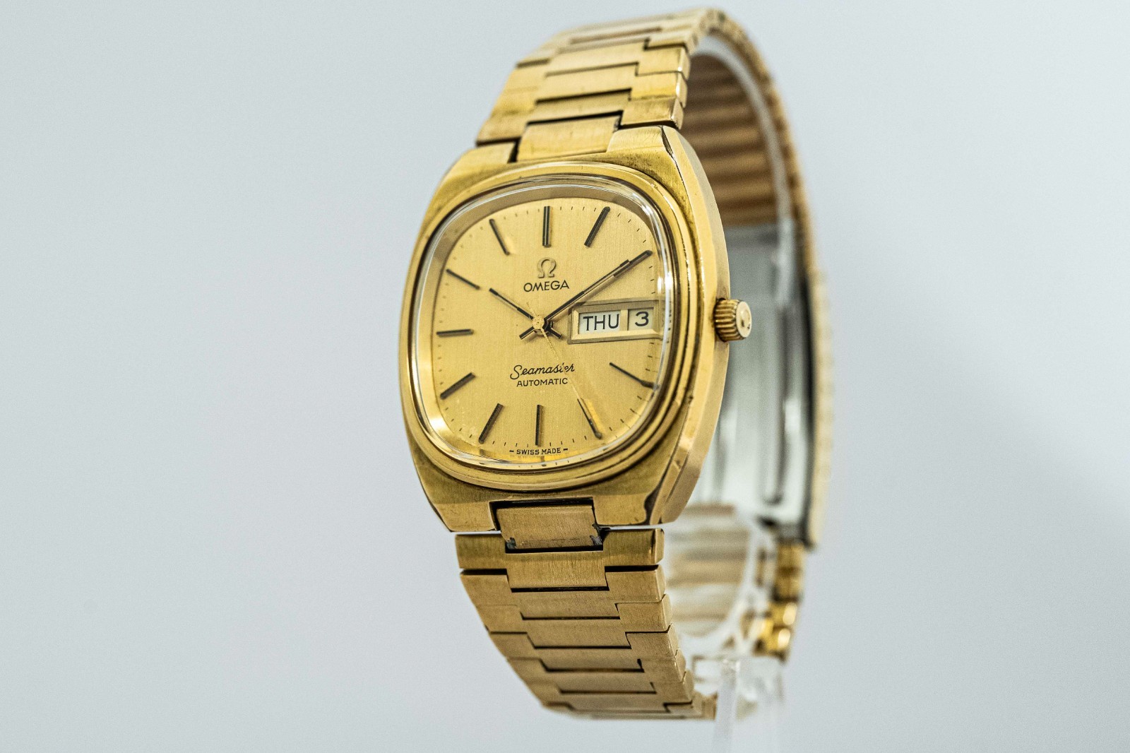 READ *Vintage 1978* OMEGA Seamaster Cal.1022 Automatic Gold Day/Date 35mm Men TV