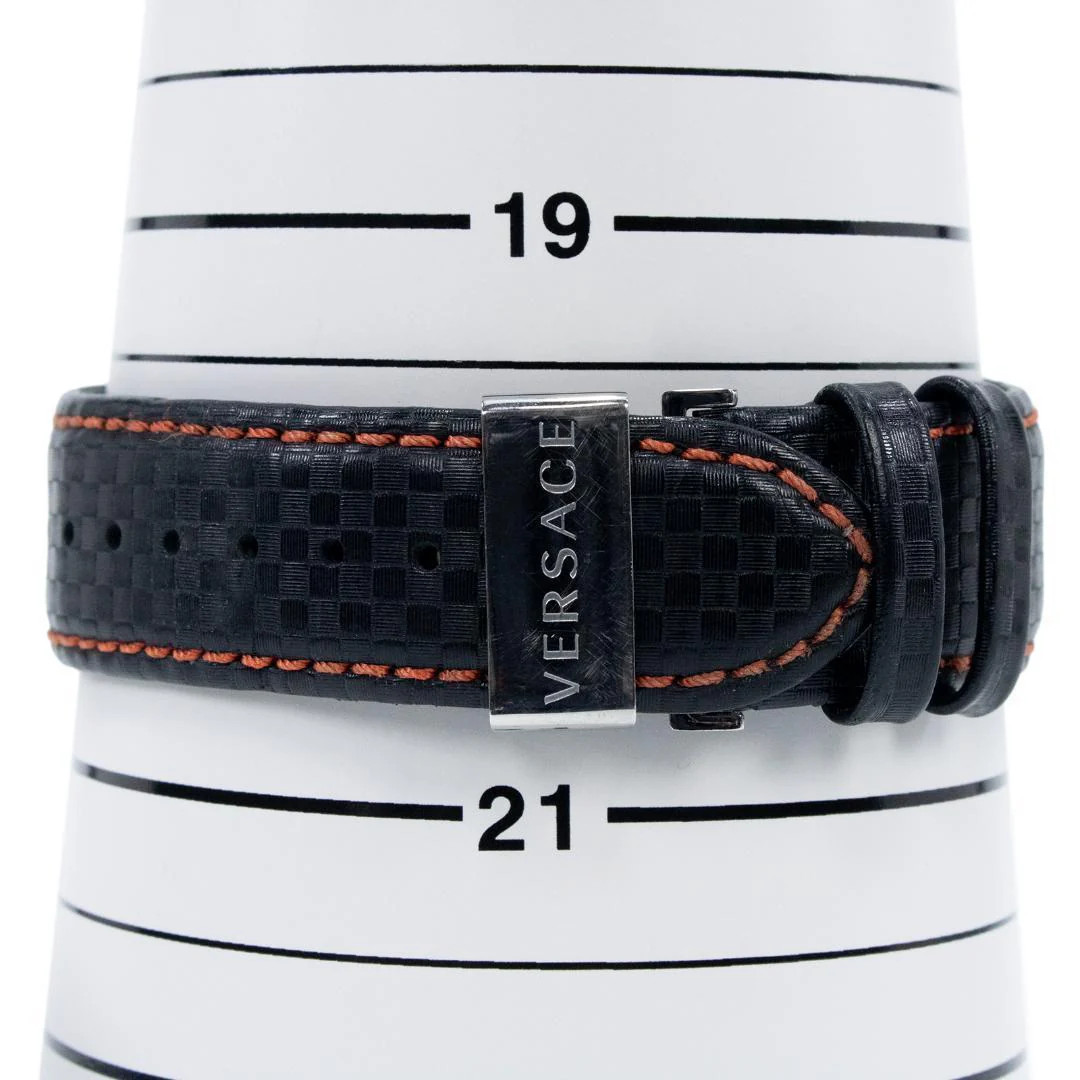 Versace Mystique Sport Quartz Black Dial Dark Blue Band