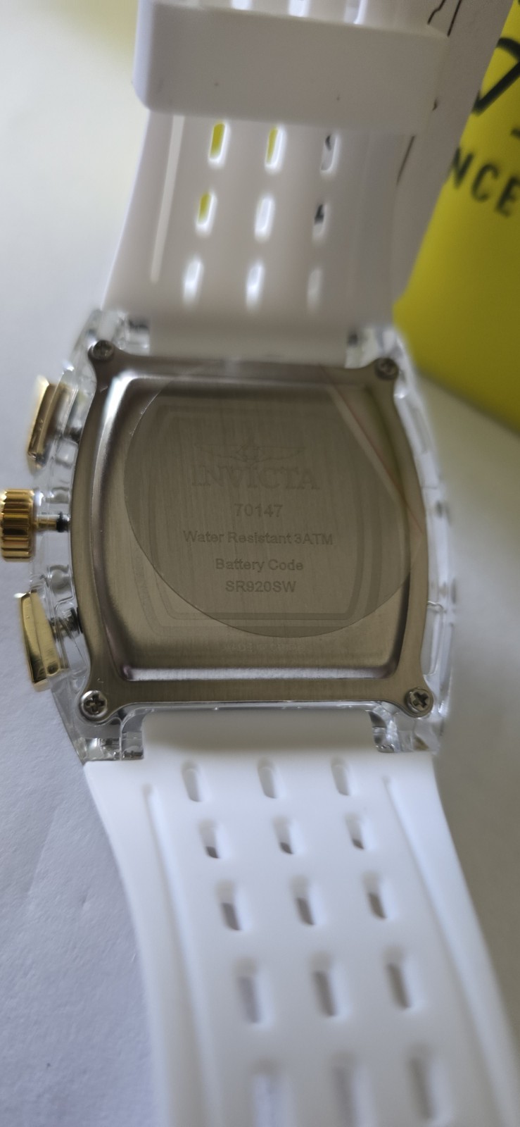 Invicta S1 Rally 70147 Men’s 42mm Quartz Chronograph Watch Clear/Gold NIB
