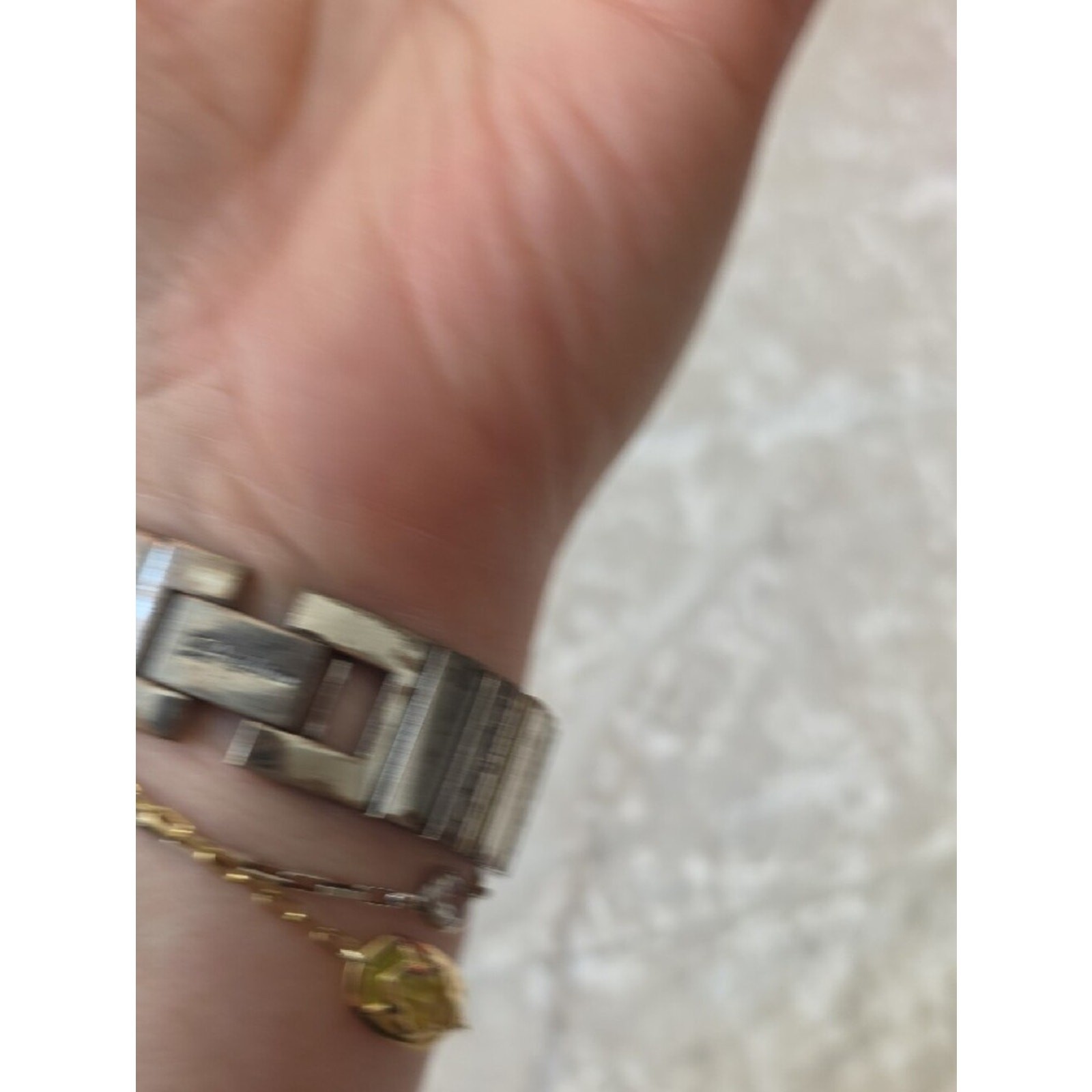 Brighton Silver and Gold-Tone Etched Bracelet Watch
