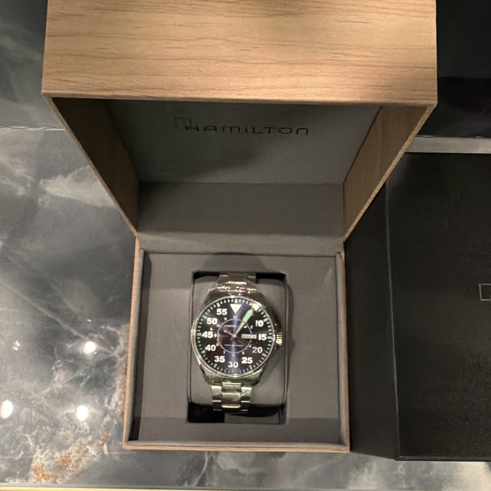 Hamilton Khaki Pilot Automatic Blue Dial 42mm Day/Date 100m Steel Bracelet Box