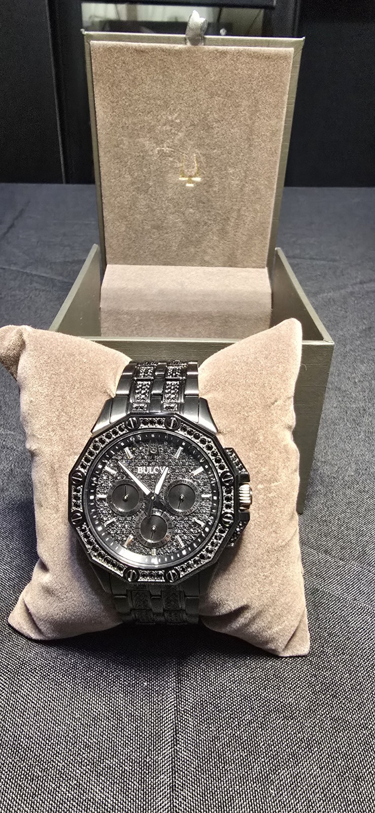 Men’s Bulova Octava Black 300 Crystallized Watch 98C134