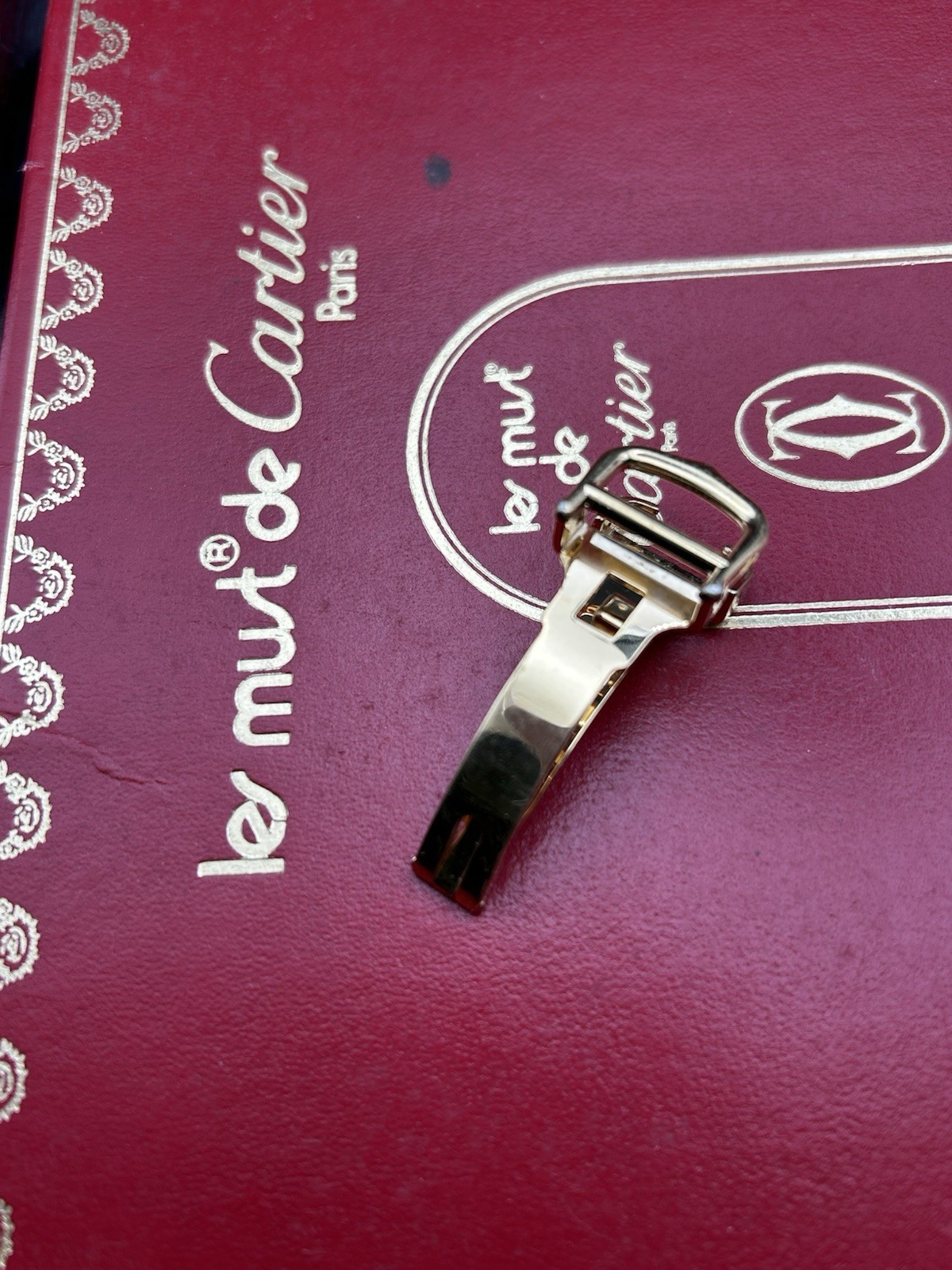 Genuine Cartier Swiss Made Gold Plate DEPLOYMENT CLASP 13.4MM INSIDE USE (E33)