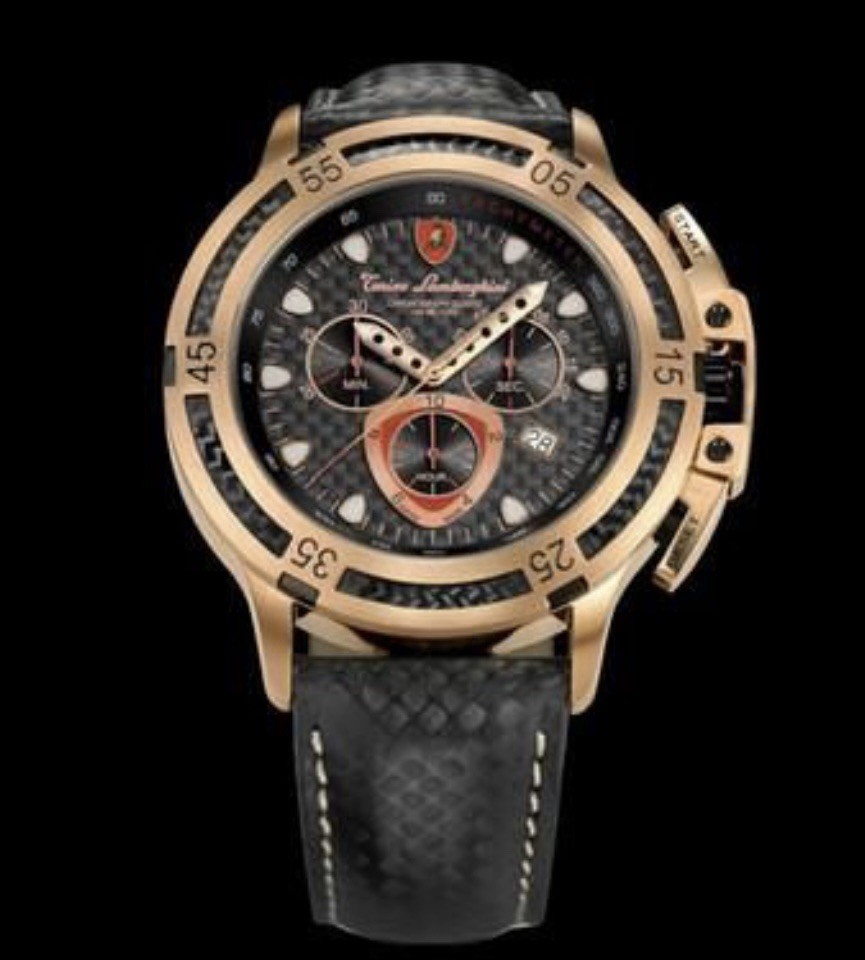 Authentic/TESTED Tonino Lamborghini Herrenuhr Chronograph Rose Gold PVD $2,564 G
