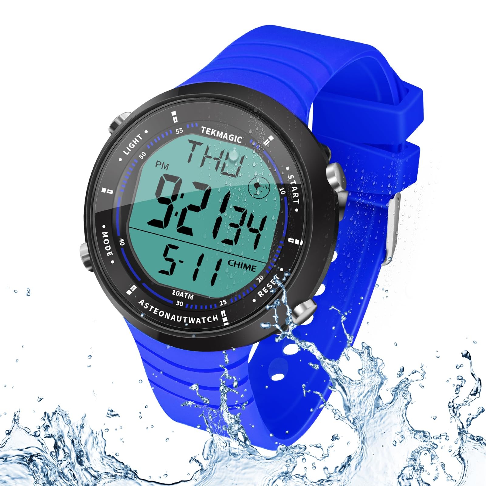 10 ATM 100m Waterproof Digital Sports Watch for Swimming and Diving, with Fun…