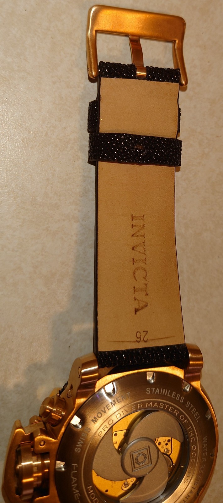 Invicta 52mm Sea Hunter GENUINE STINGRAY Model 34388 SWISS Ronda 5040.F, 200M WR
