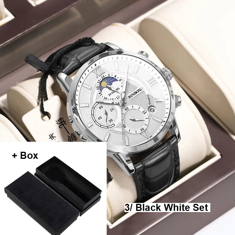 Men’s Multifunctional Chronograph Quartz Watch 12/24 Hours Date function + Box