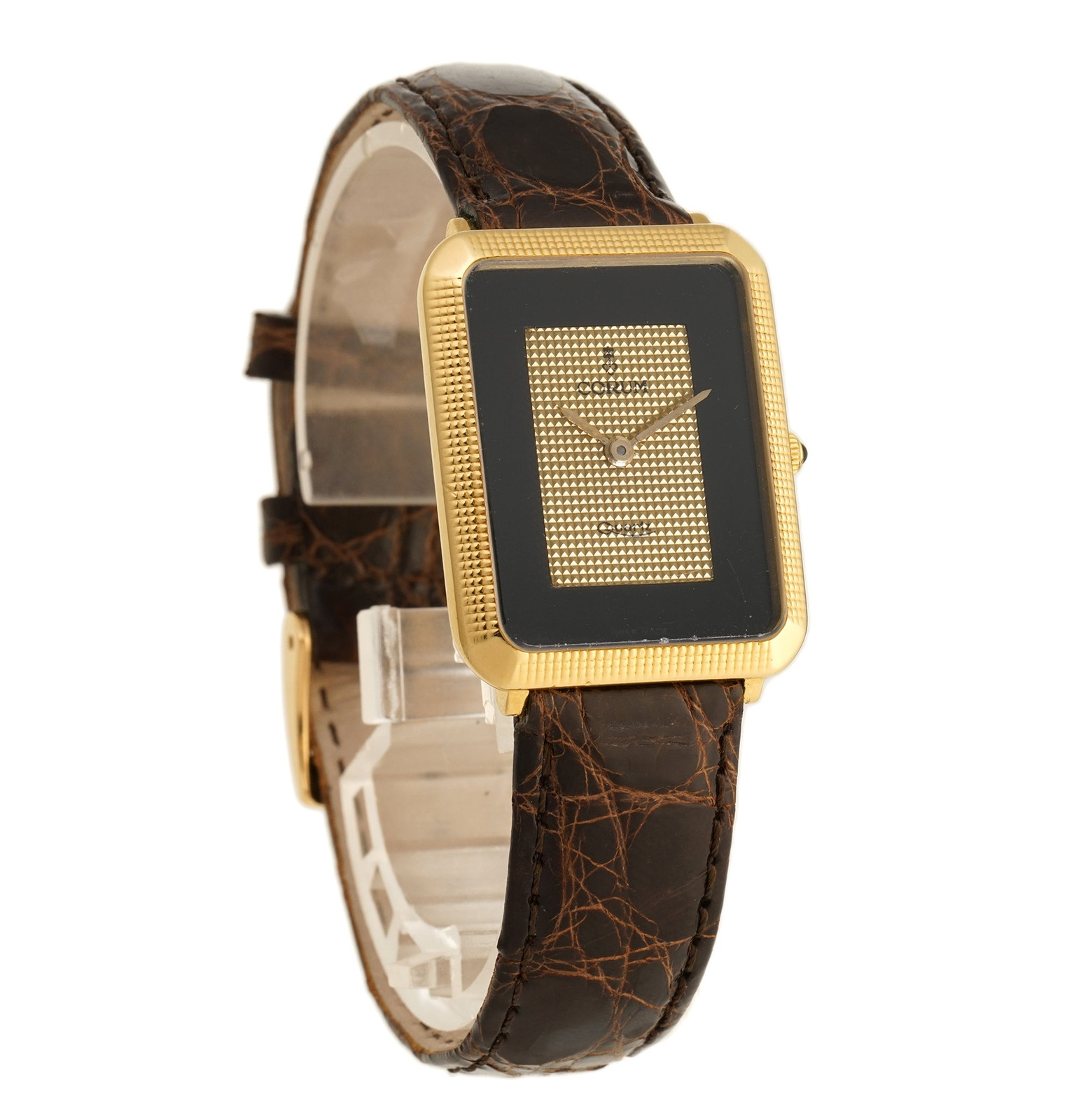 Corum 26mm Vintage Dress 18k Yellow Gold Hobnail Dial