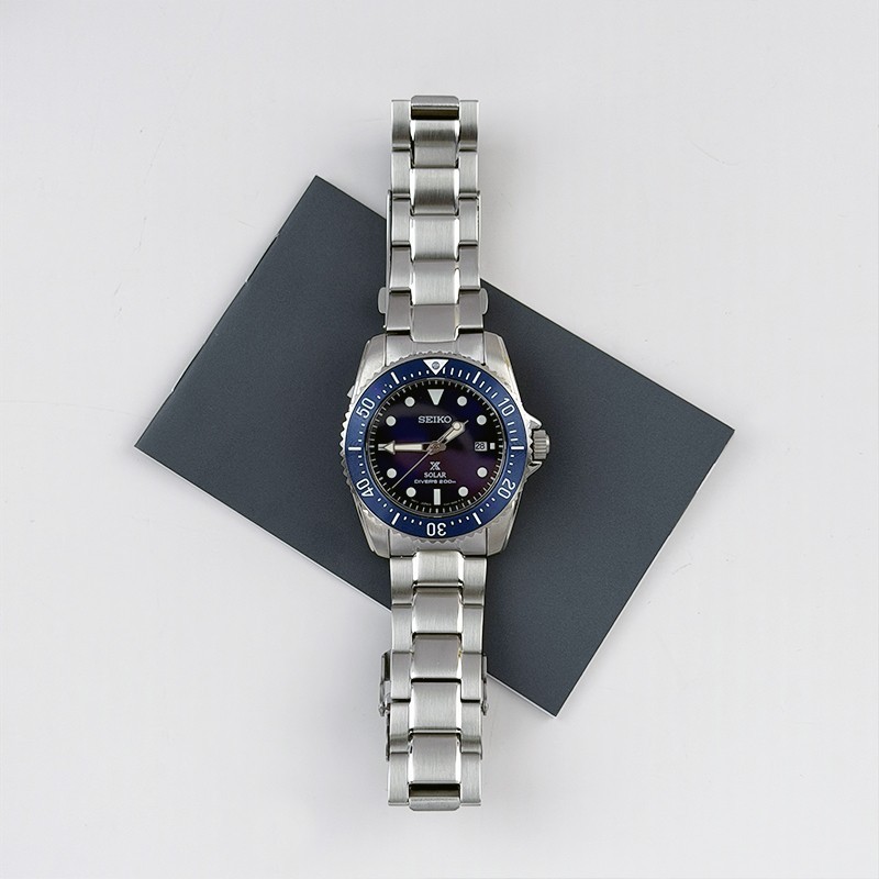 Seiko Men Prospex Sea Solar Power Blue Dial SNE585 Diver Stainless Watch 38.5mm