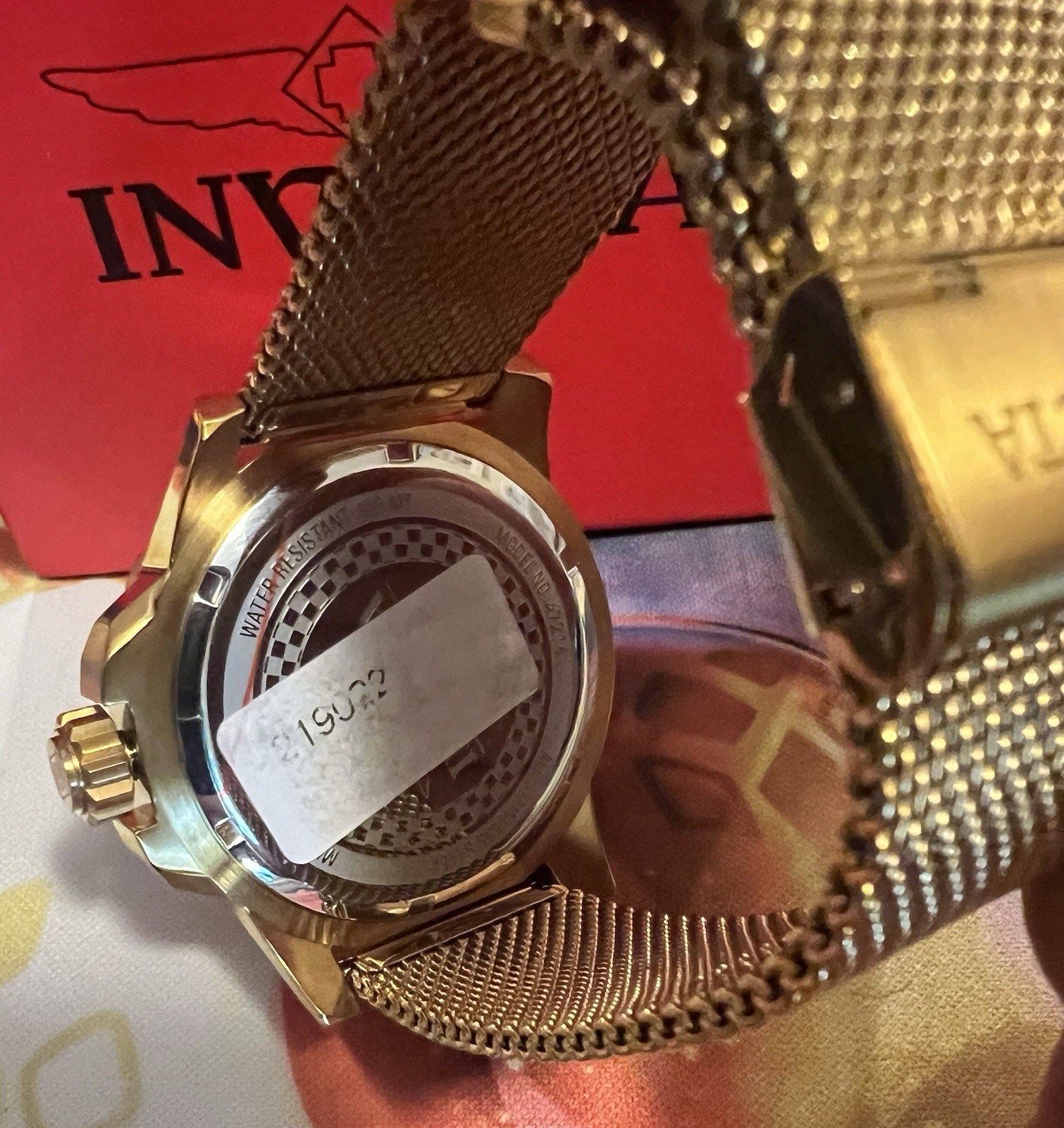 Invicta Men’s Gold Racing Chronograph Watch Mesh Band New w/ Box – Never Worn