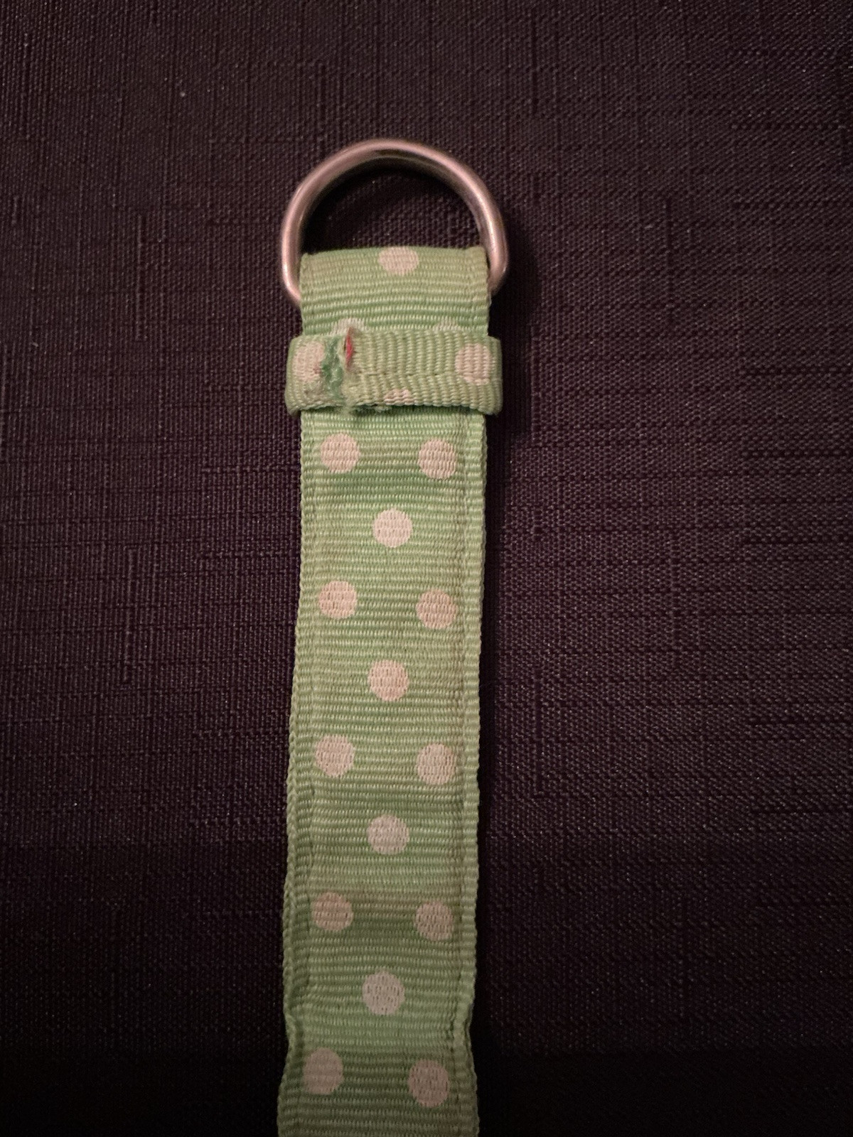 Geneva Silver Tone Vintage Watch Green And White Polka Dot Strap New Battery