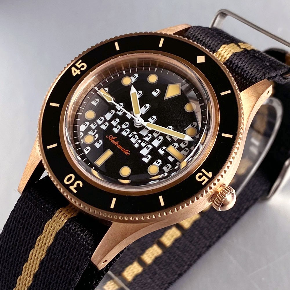 CUSN8 Solid Bronze Super Lume 40mm Miyota Automatic 200M Dive Men Watch Sapphire