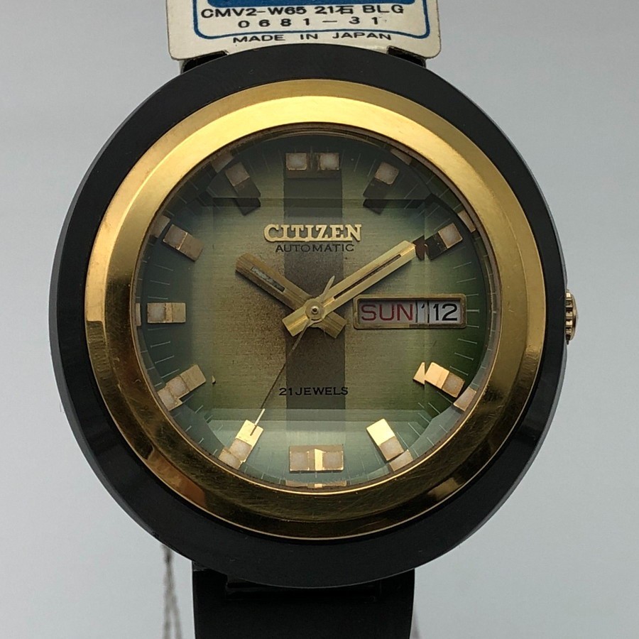 Rare NOS Vintage 1974 Citizen CUSTOM V2 New Old Stock Black Case Automatic #2406