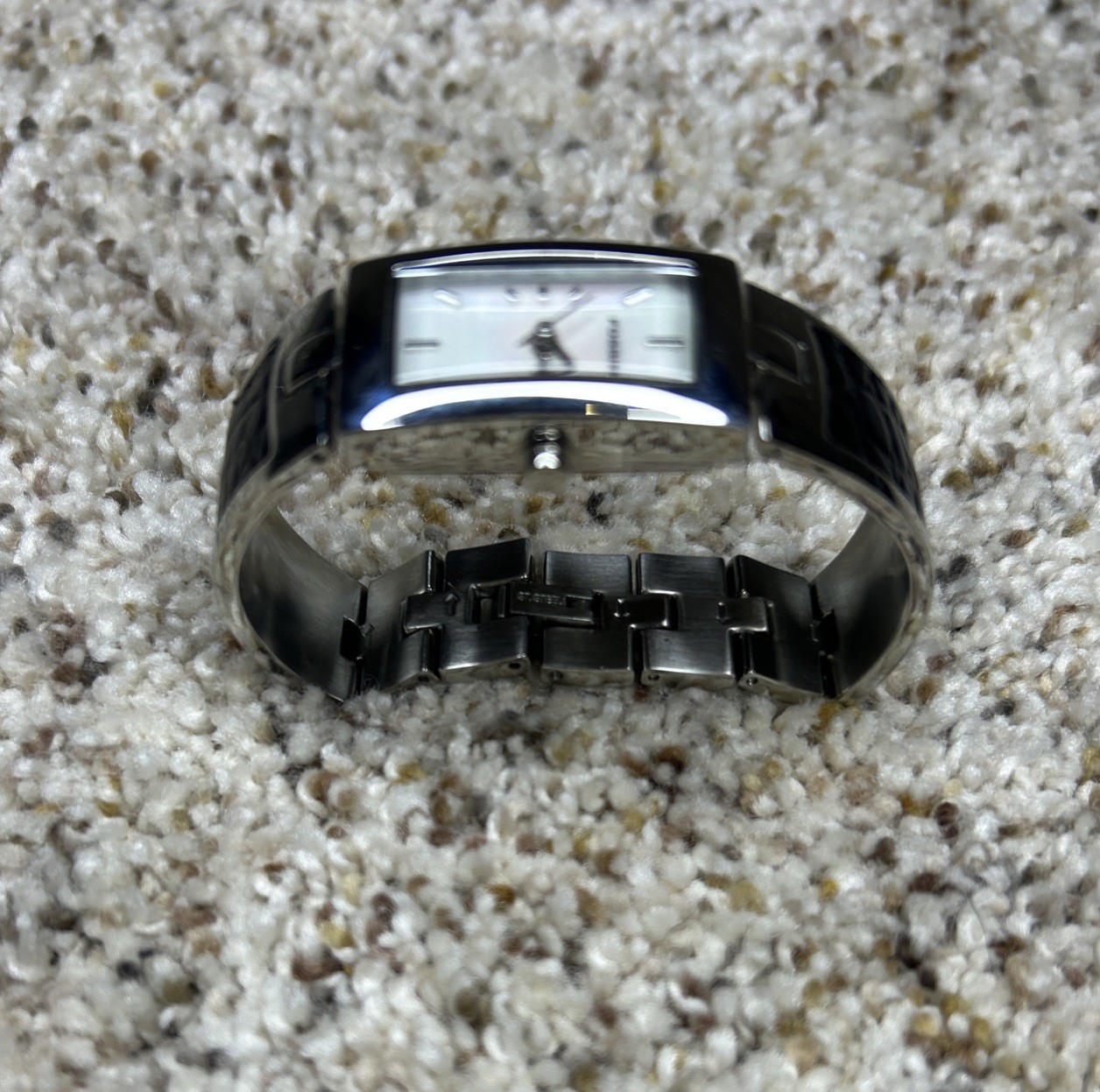 Women Fossil F2 Watch Es-1310 Silver Steel Case Bracelet Band 6.5 In New Battery