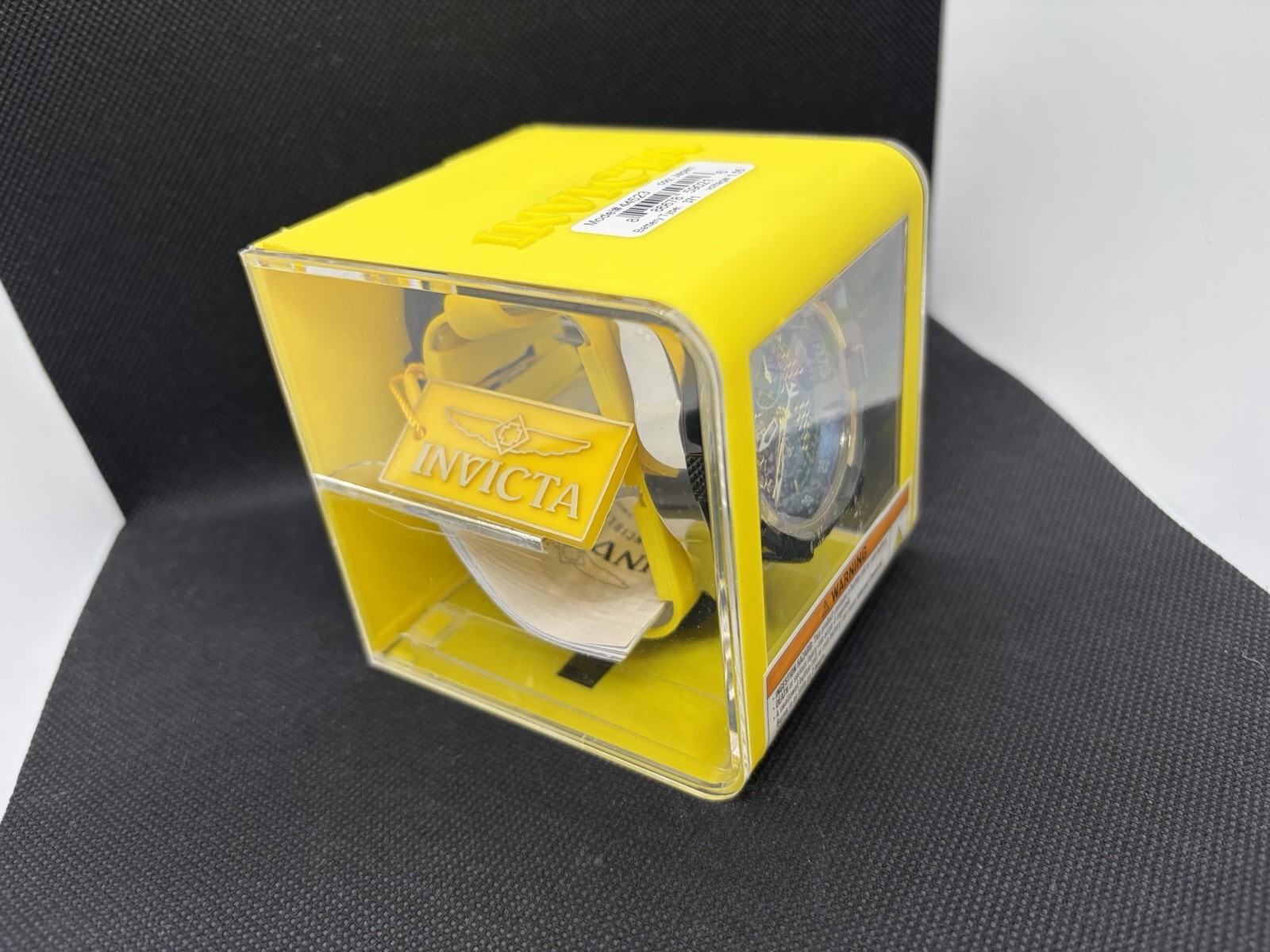 Invicta Aviator 44523 Men’s Chronograph 48mm Blue Gold Dial Black Silicone New
