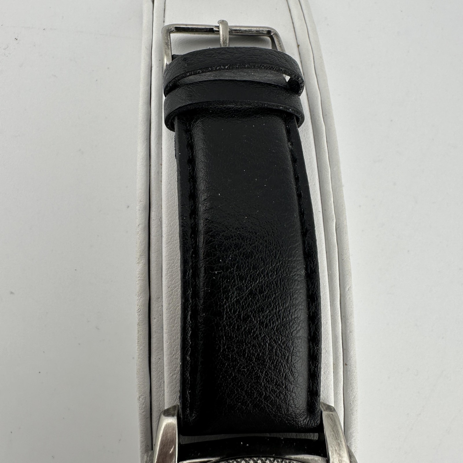 Field & Stream Mens Watch 45mm Multicolor Fish Dial Silver Case Black Leather