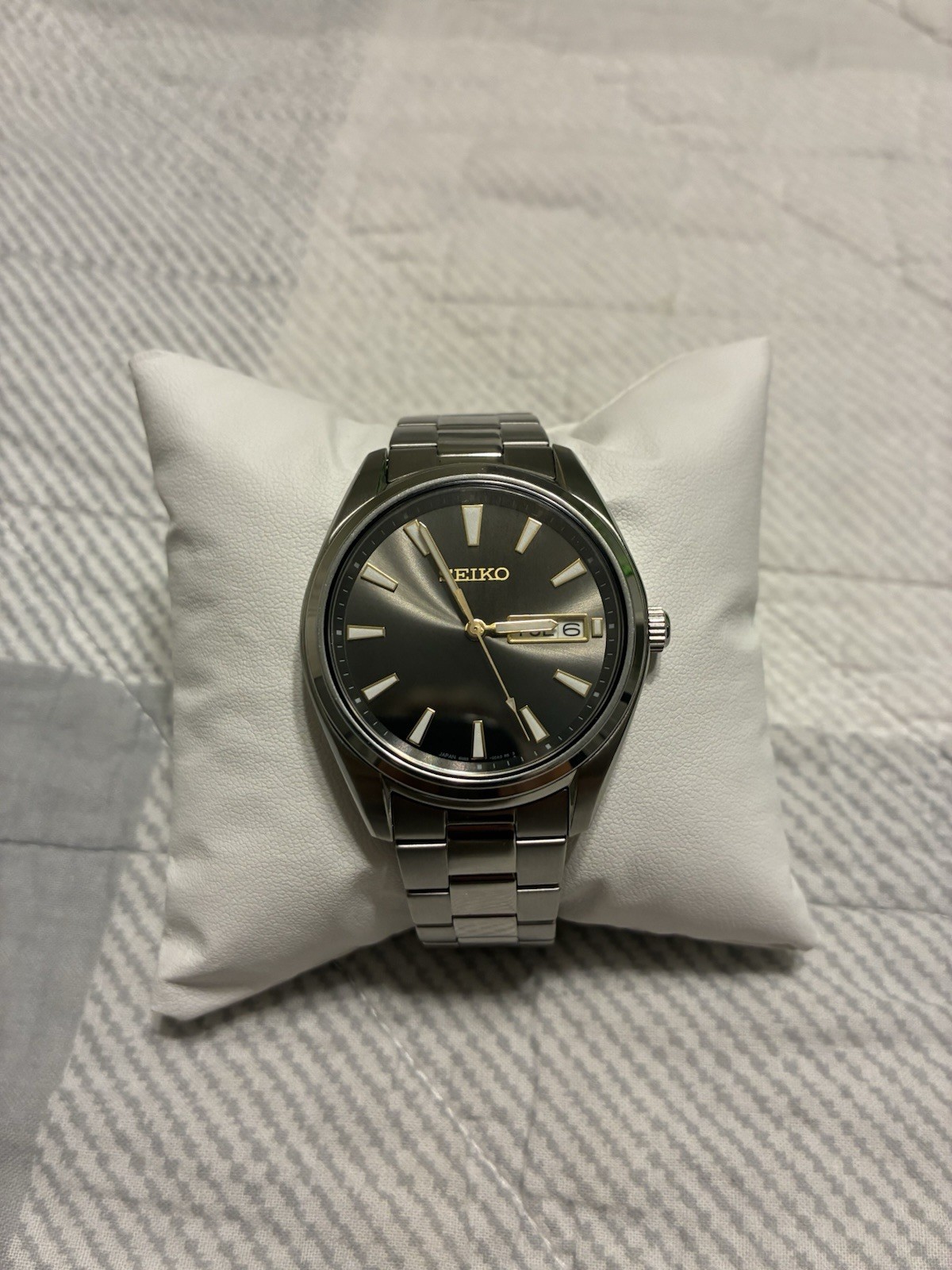 Seiko Men’s Watch Essentials Charcoal Dial Stainless Steel Bracelet SUR343