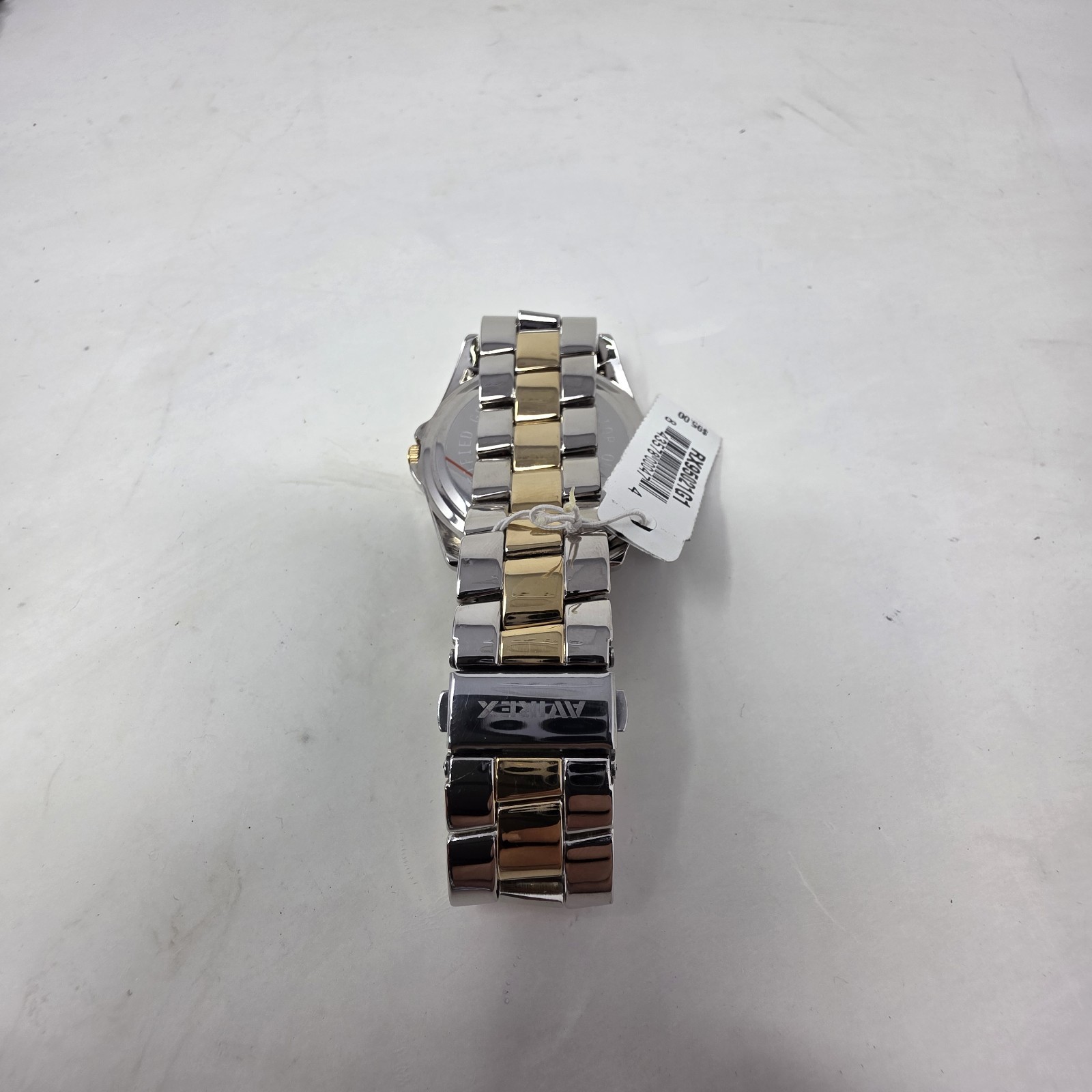 Avirex Mens Watch Diamond Bezzel Blue Face Stainless Steel Vtg