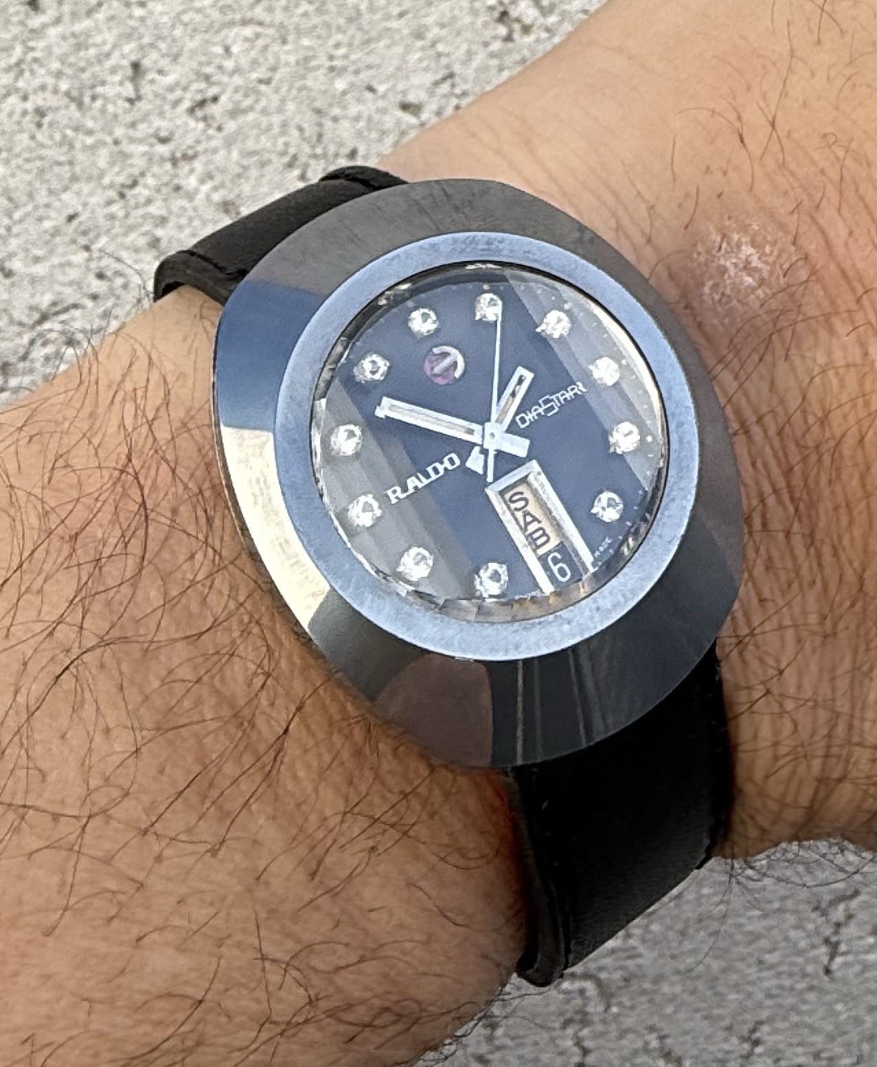 Rado DiaStar 1960s Automatic Tungsten Carbide Faceted Crystal Gem Dial