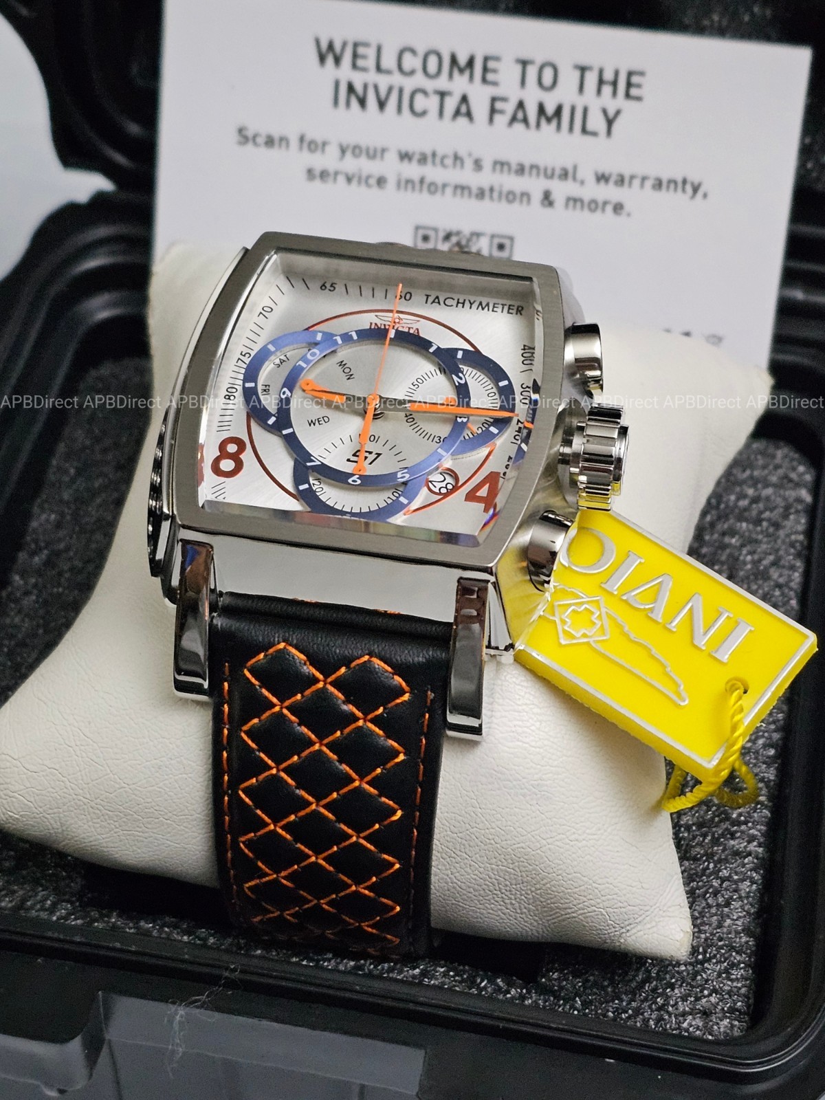 Invicta – S1 Rally – Swiss Z60 Chronograph – Black Orange Leather – Mens Watch