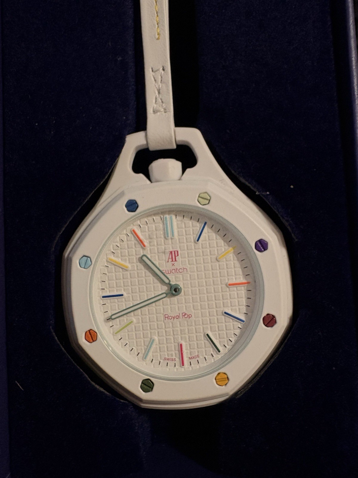 Swatch Royal Pop Quartz 41mm Octagon White Plastic 30m w/ Box & Papers