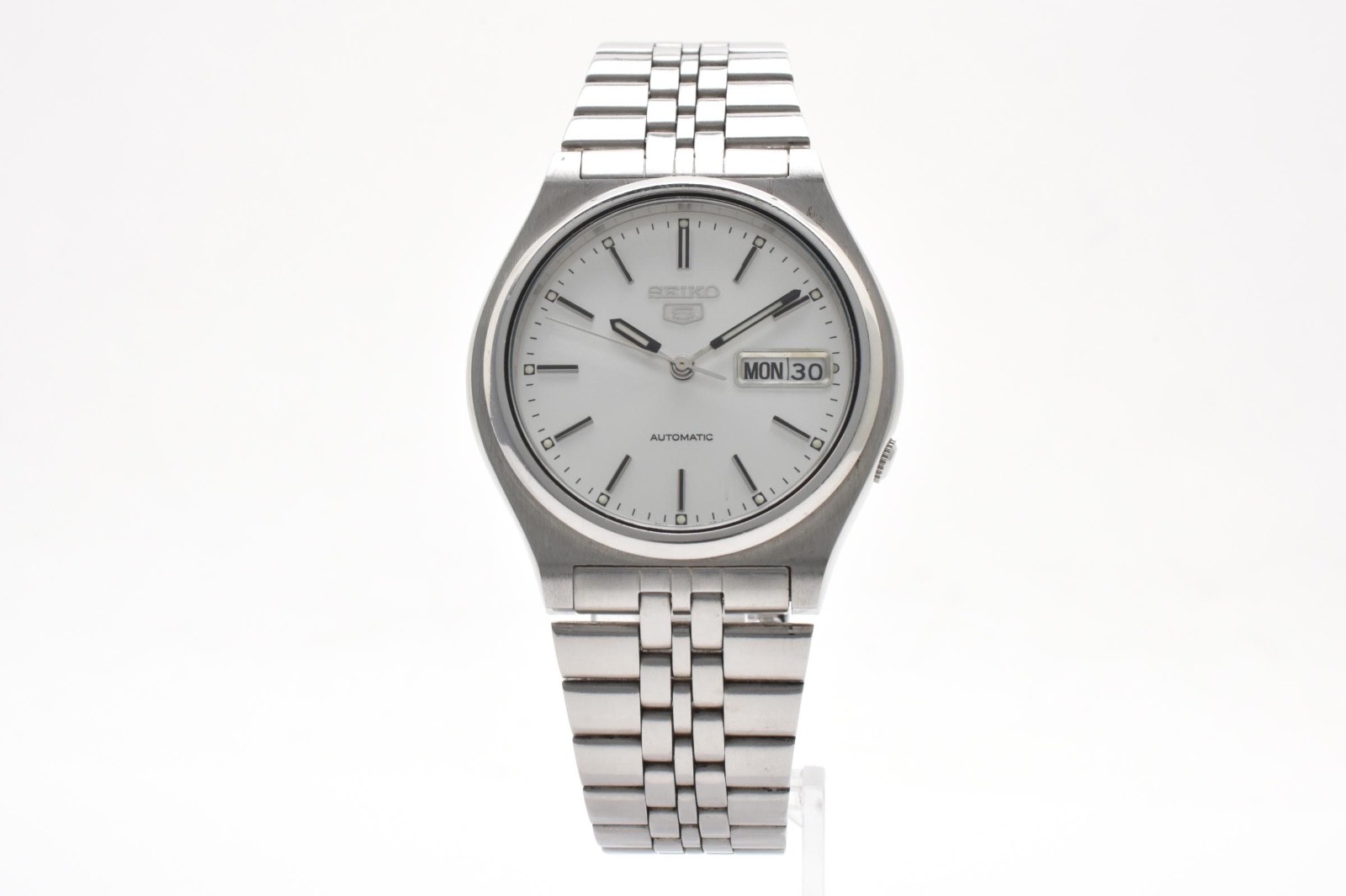 【Exc+5】SEIKO 5 7S26-3170 Automatic Vintage Mens Round Watch White Dial Japan