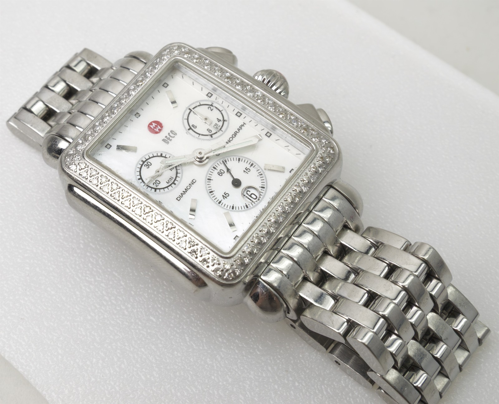 Parts/Repair Small Michele Deco Diamond Bezel Ladies Watch Chronograph