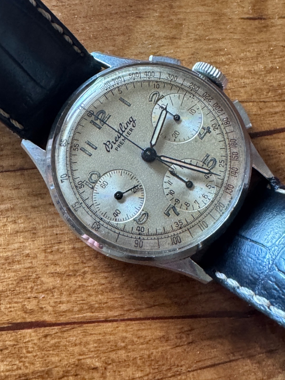 1940’s Stainless Breitling Premier Triple Register Chronograph Ref 787