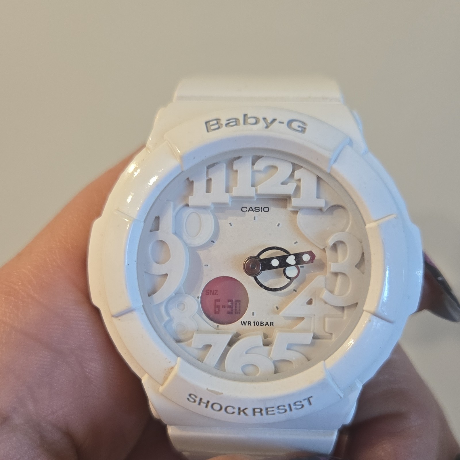 Casio Baby-G Women’s White Resin Analog-Digital Quartz Watch Shock Resist 100m
