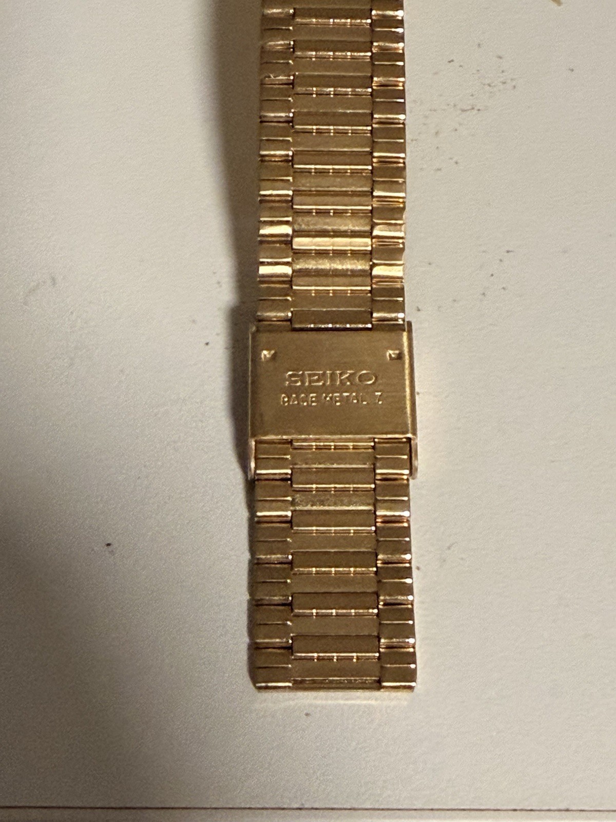 Seiko Quartz Vintage 1980s Gold Square Dial 33mm Analog Dress Bracelet